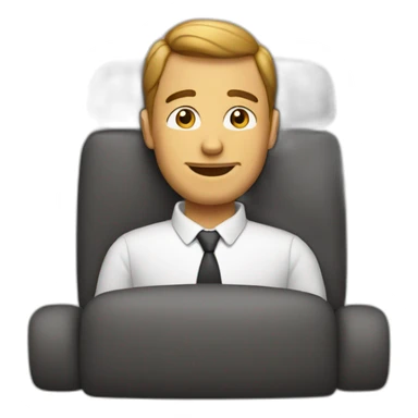 Man seats with iphone sticker