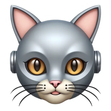 robot looking surprised with cat ears and looks funny sticker