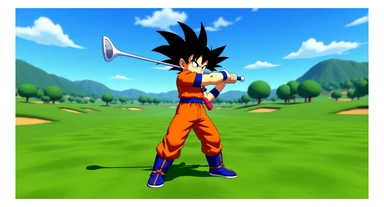 Photo of a Son goku in golf 4, dragon ball style sticker