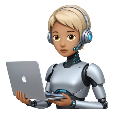 cyber punk holding laptop sticker