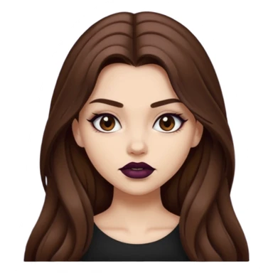 a pretty bratz fair girl with brown long hair styled well, looking like a baddie sticker