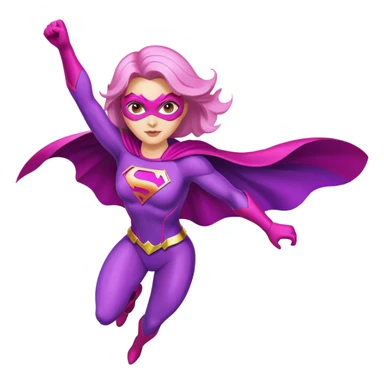 pink violet woman superhero flying sticker