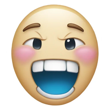 laughing crying emojis but has two teeth and they are spread far apart sticker