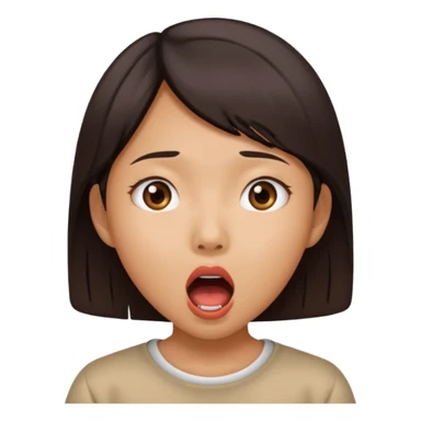 Asian girl with mouth open in shock sticker