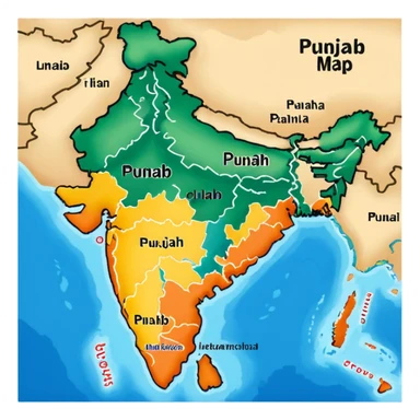 Punjab map sticker