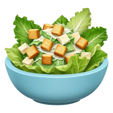 super realistic caesar salad in small light blue bowl sticker