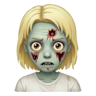 grungie zombie with blonde hair and white tee sticker