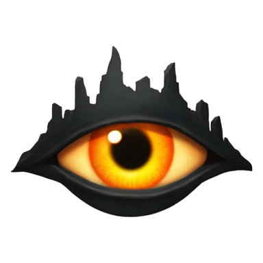 Eye of Sauron with glowing orange iris, set in a dark tower of Mordopr sticker