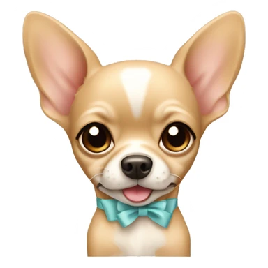 Dog beige chihuahua with bow  sticker
