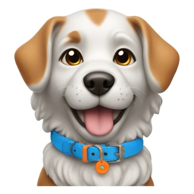cute dog with simple blue collar with orange pendant from another perspective sticker