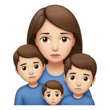 Exhausted Light brunette beautiful mom with 3 sons sticker