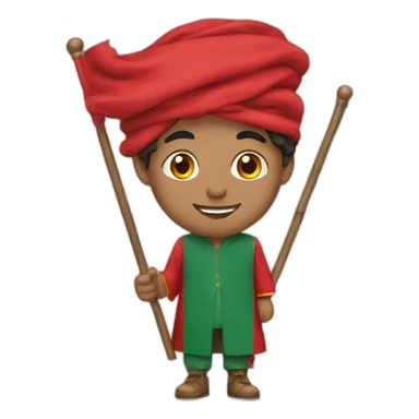 Moroccan men with flag of morocco sticker