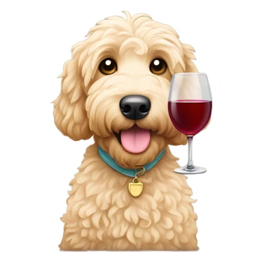 Goldendoodle drinking wine sticker