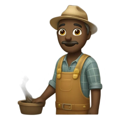 Farmer and olive tree sticker