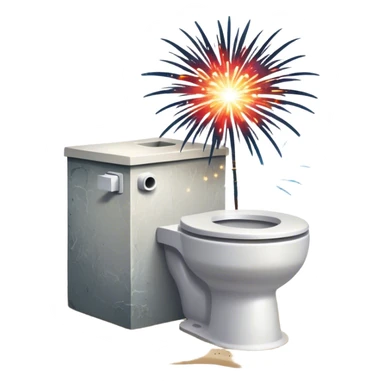 Firework explosion toilet at the beach sticker