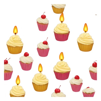 Cupcake candle sticker