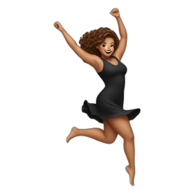 curvy beauty jumping black dress white sticker