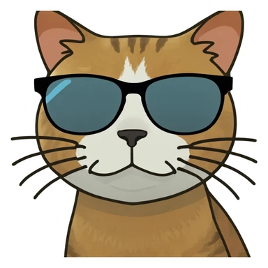 Cat with sunglasses sticker