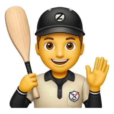 emoji de iOS de un umpire haciendo señal de strike en beisbol sticker