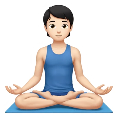 garoto de 17 anos, pele clara, cabelo liso preto médio, fazendo yoga  sticker