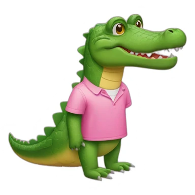 Crocodile with pink Lacoste tshirt sticker