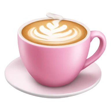 Pink coffee cup with latte  sticker