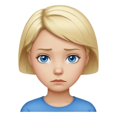 a girl blue eyes short blonde hair looking angry sticker