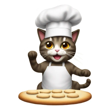 Cat baking cookies sticker