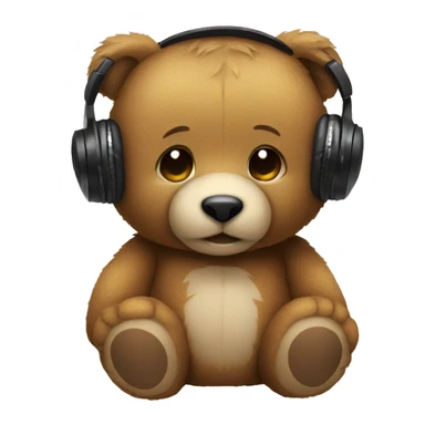 Teddy bear wearing headphones  sticker
