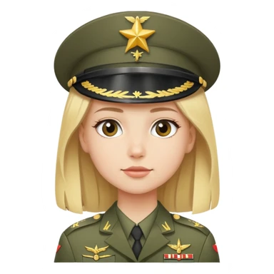 Blond girl general army sticker