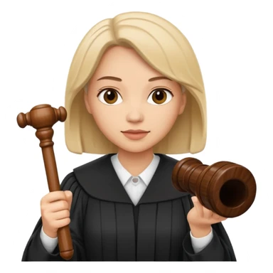 woman Judge Holding gavel  sticker
