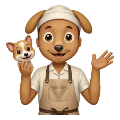 hombre vestido de perro vendedor  sticker