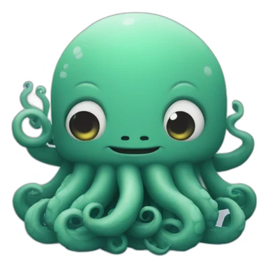 Cute kraken cute face praying with all his faith sticker