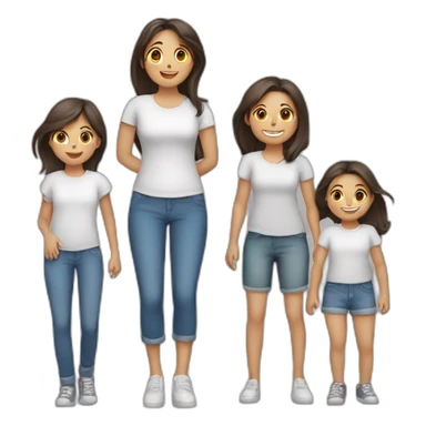 Familia de 6 personas 3 hijas y un hijo sticker
