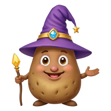 mutlu şapka giyen büyücü patates sticker