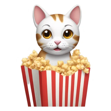 cat in popcorn box sticker