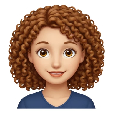 Branca cabelos cacheados castanhos claros olhos castanhos claros simpática e meiga sticker