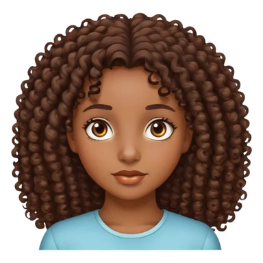 black girl with curly brown hair and brown eyes sticker