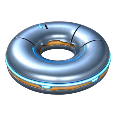Futuristic donut-shaped spaceship sticker