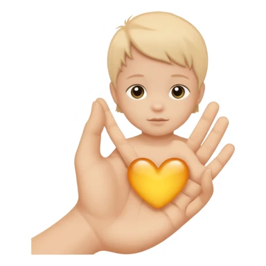 small child silhouette inside a protective hand sticker