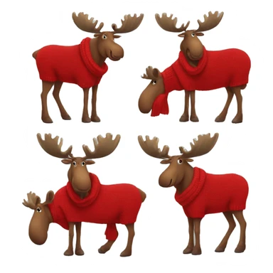 Moose wearing a red turtleneck sweater  sticker