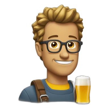 Bart Simeon qui prend une bière sticker