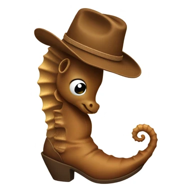 Seahorse wearing cowboy boots sticker