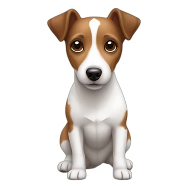 brown and white jack russell with one ear down and the other up sticker