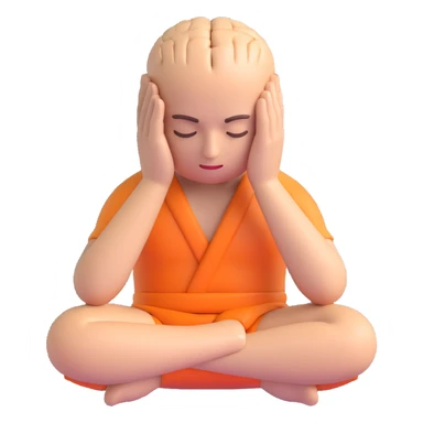 brain thinking, meditative air, 3D emoji style sticker