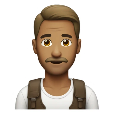 man with mostuche and short side part hair sticker