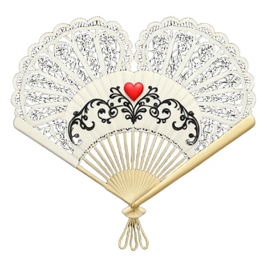 heart with gothic lace fan sticker