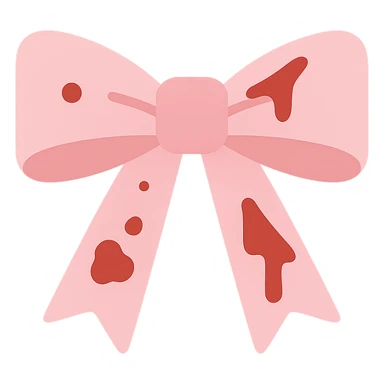 pink ribbon bow with blood stains sticker