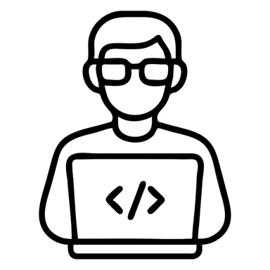 coder at a computer sticker
