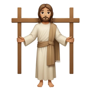 Jesus carrying a fixed symmetrical cross fullbody minimal details sticker